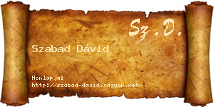 Szabad Dávid névjegykártya