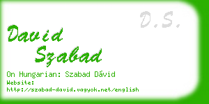 david szabad business card